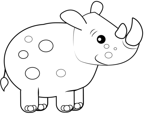 Cute Rihnoceros Coloring Page